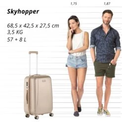 CarryOn Skyhopper 4 Wiel Trolley 68 Expandable Champagne -Samsonite || American Tourister || Eagle Creek Winkel image 475